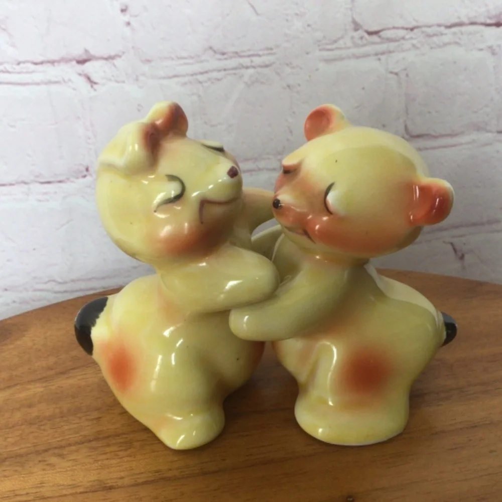 Vintage Animal Friends Ceramic Salt and Pepper Shakers